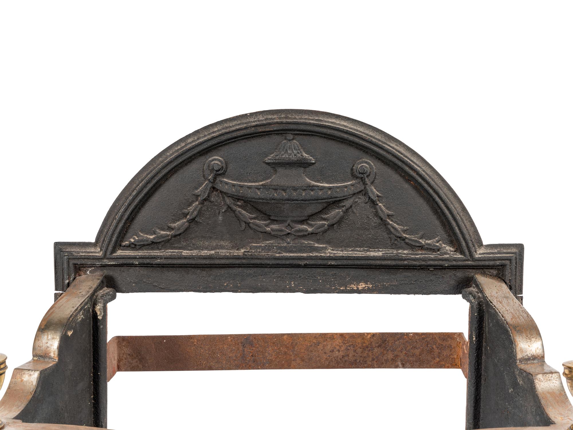 A George III Brass and Steel Firegrate
