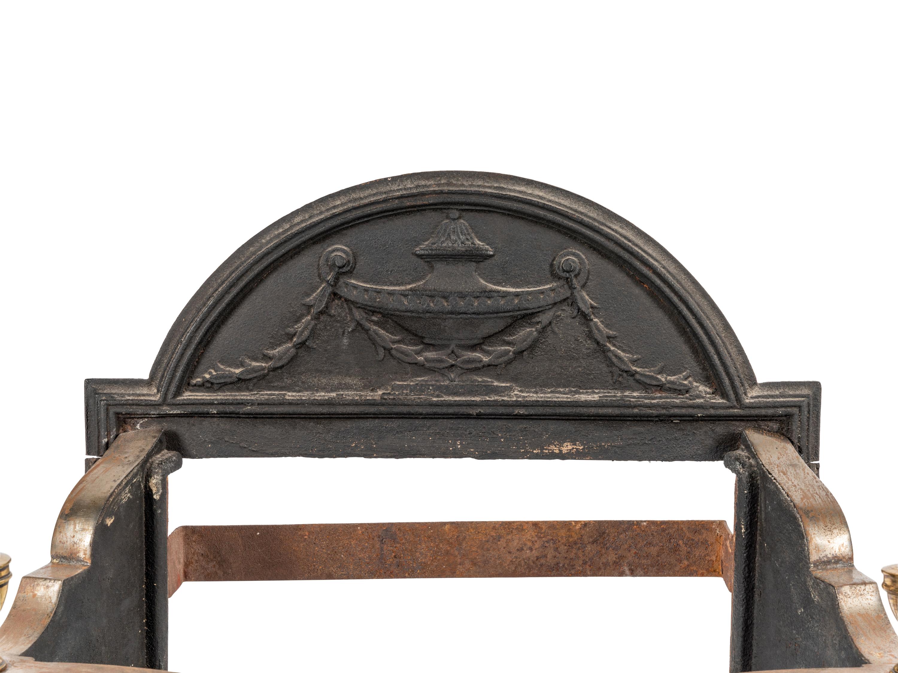 A George III Brass and Steel Firegrate