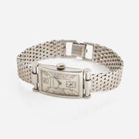 A 14K White Gold Hamilton Watch