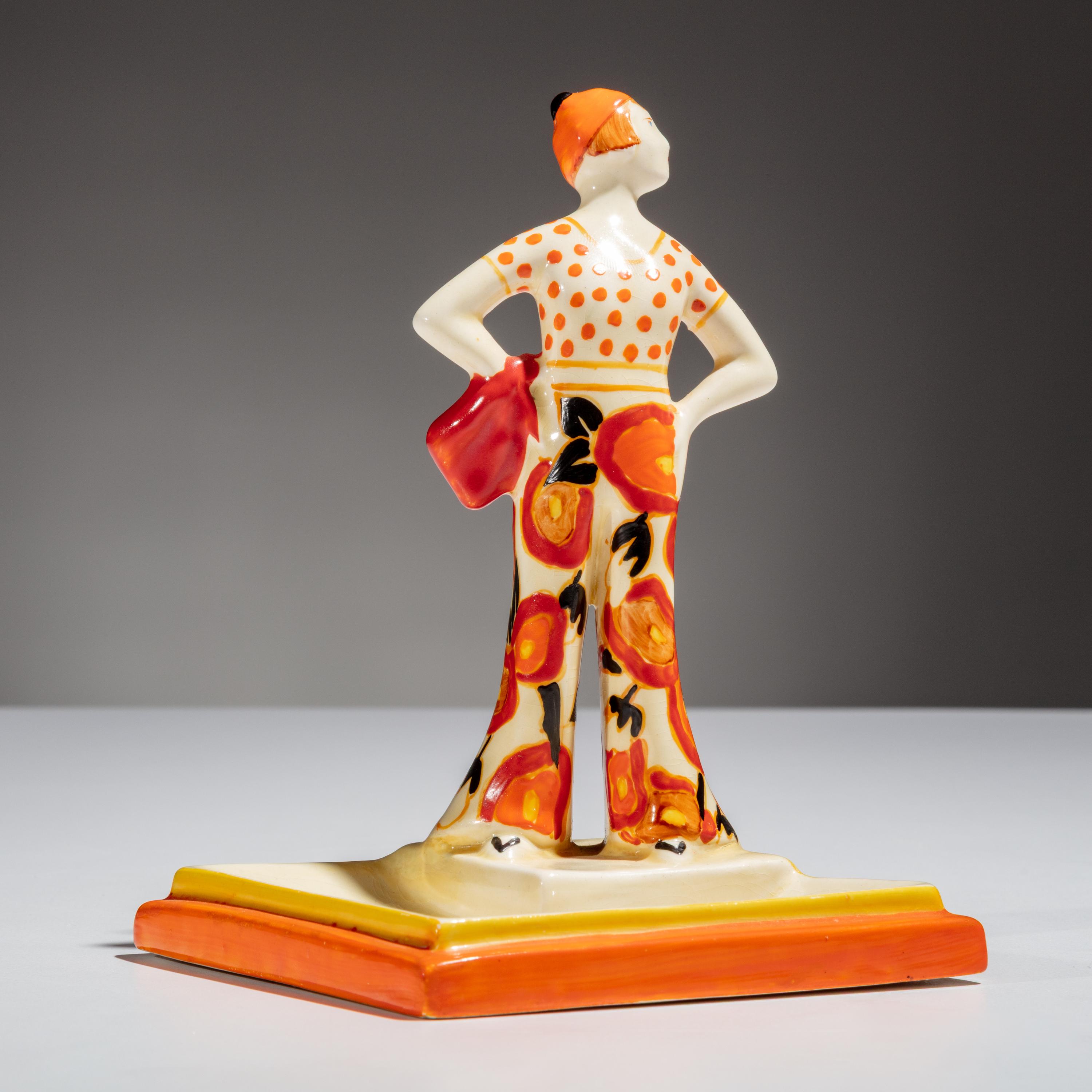 Clarice Cliff (English, 1899–1972) — Lido Lady ashtray, c. 1930