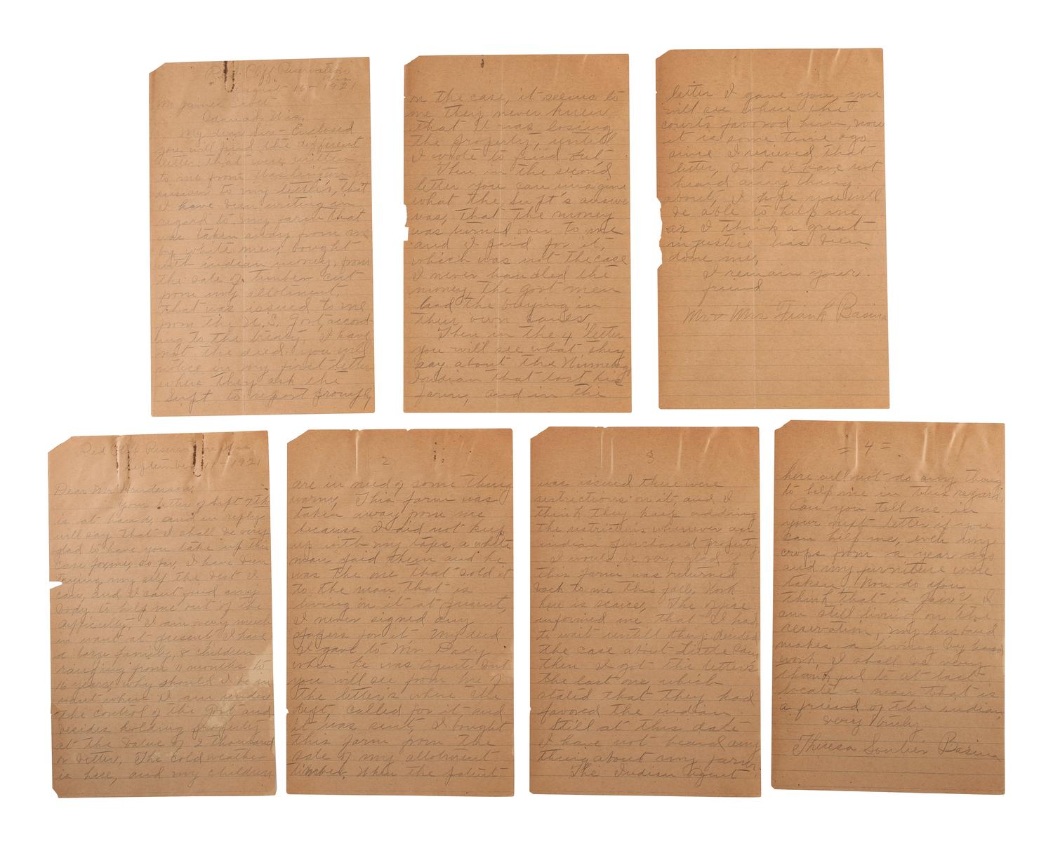 [NATIVE AMERICANS]. A collection of documents involving the Chippewa and Yankton Indians.