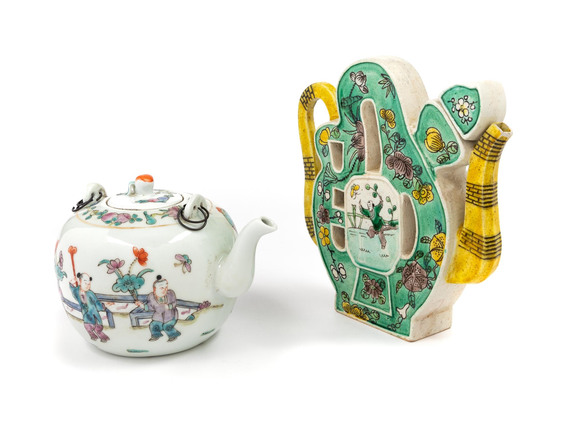 Two Chinese Porcelain Teapots