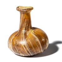 A Roman Marbled Yellow Glass Bottle