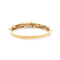 YELLOW GOLD AND MULTIGEM BANGLE BRACELET