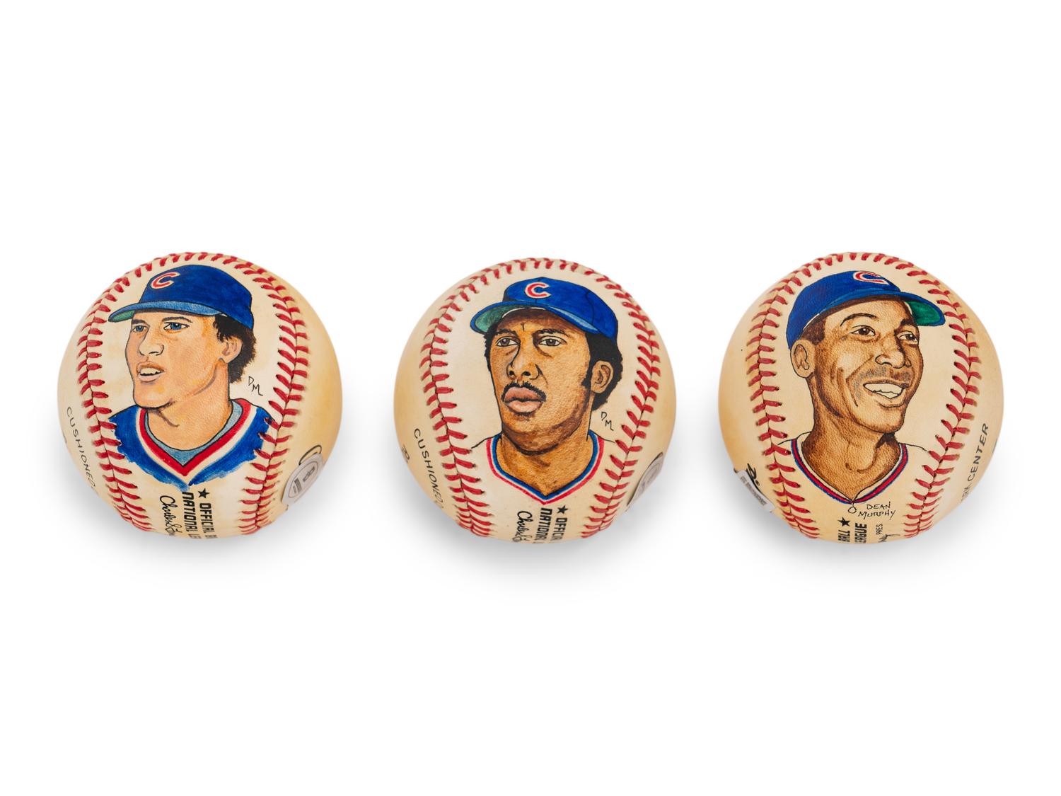 A Collection of Chicago Cubs Signed Autograph Hall of Fame Portrait Baseballs (Beckett Authentication Services)
