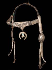 Navajo Stamped Silver Headstall