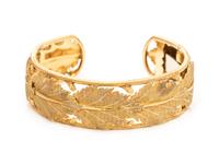 A Yellow Gold Leaf Motif Cuff Bracelet, Federico Buccellati,