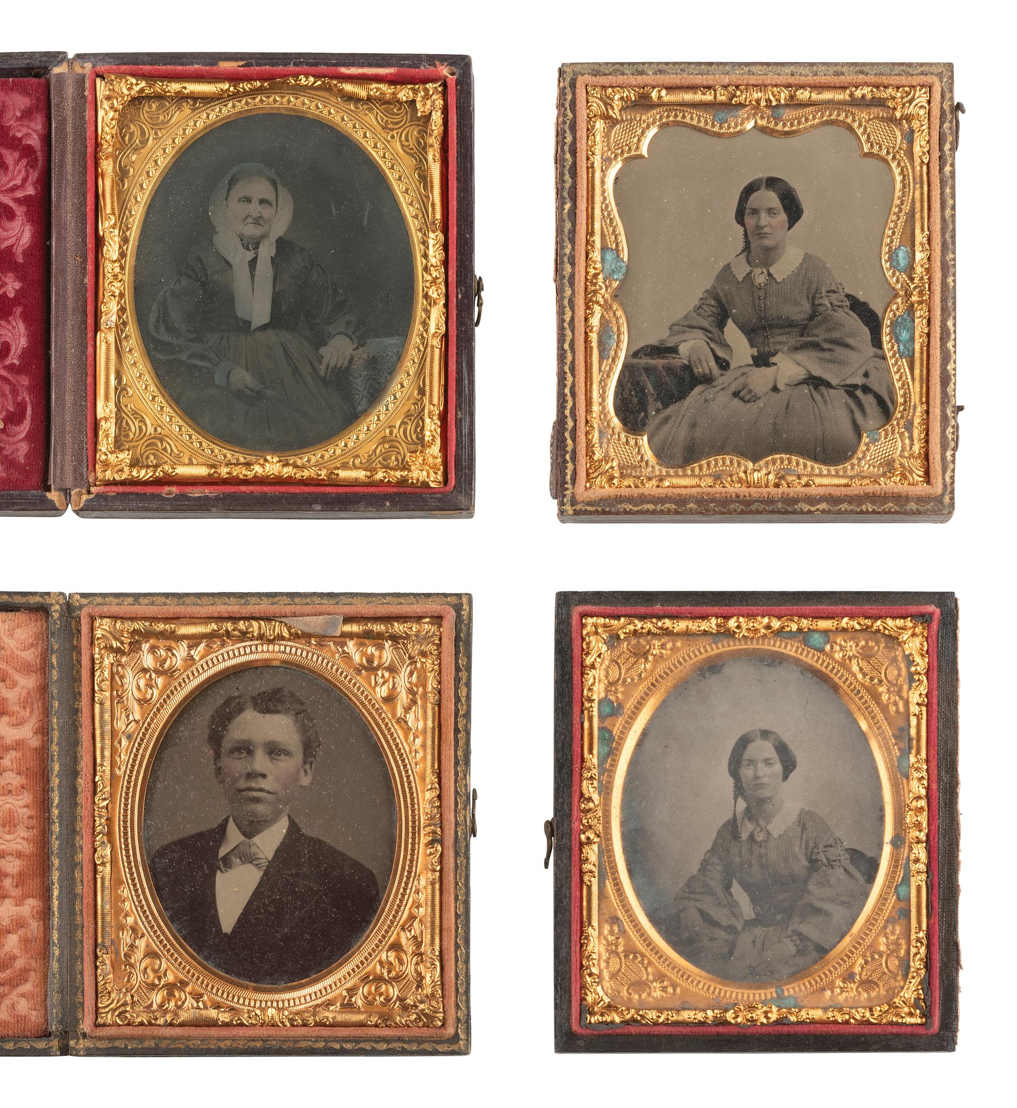 [EARLY PHOTOGRAPHY]. A group of 22 cased images, incl. daguerreotypes of men, women, and children in varying poses.