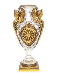 A French Gilt Bronze-Mounted Cut Glass Urn Clock