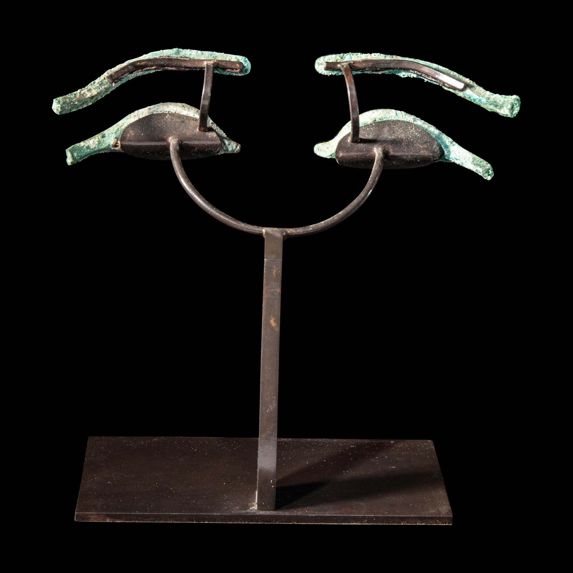 A Pair of Egyptian Bronze Eye Inlays