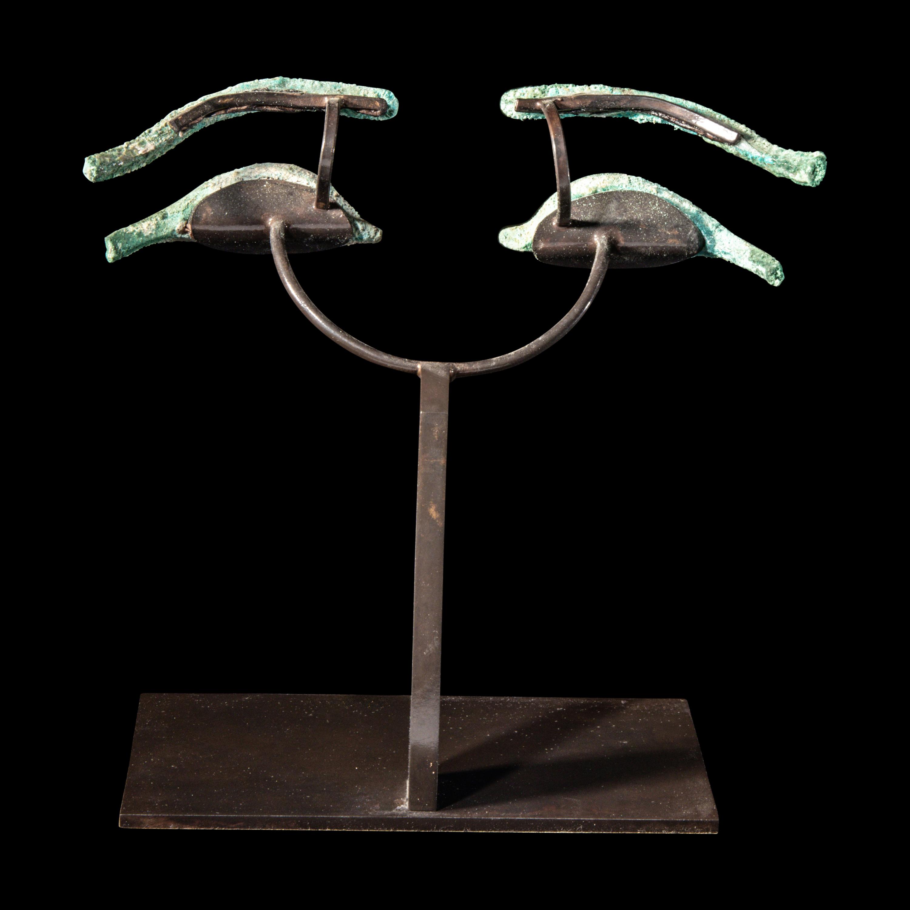 A Pair of Egyptian Bronze Eye Inlays