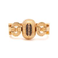 RETRO, YELLOW GOLD, SAPPHIRE AND DIAMOND SURPRISE WRISTWATCH