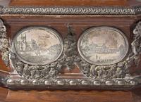 An English Engraved Silver-Mounted Presentation Tea Caddy
