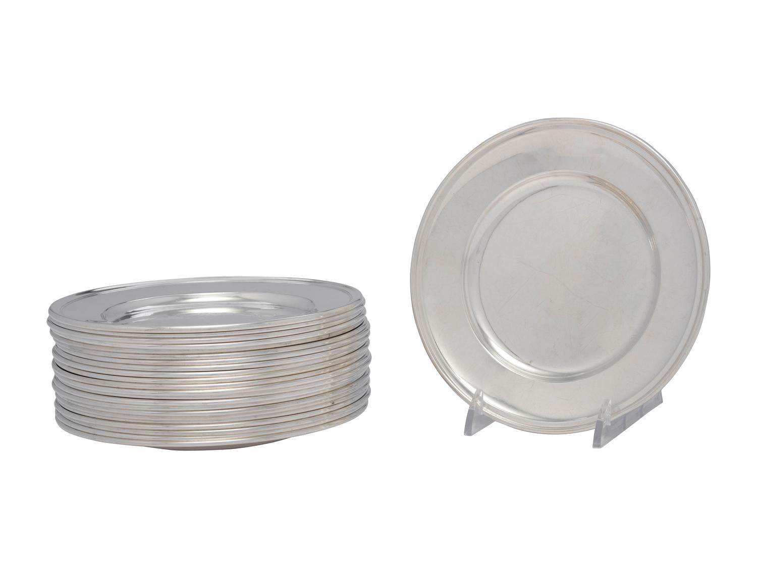 Twenty-Three American Silver Dessert Plates