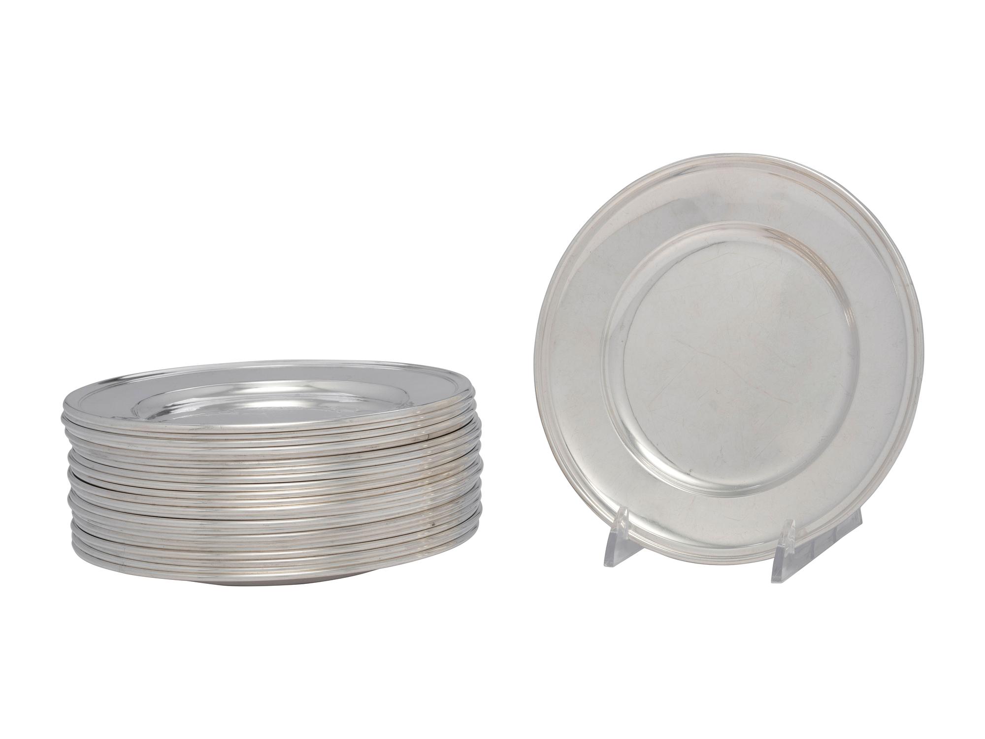 Twenty-Three American Silver Dessert Plates