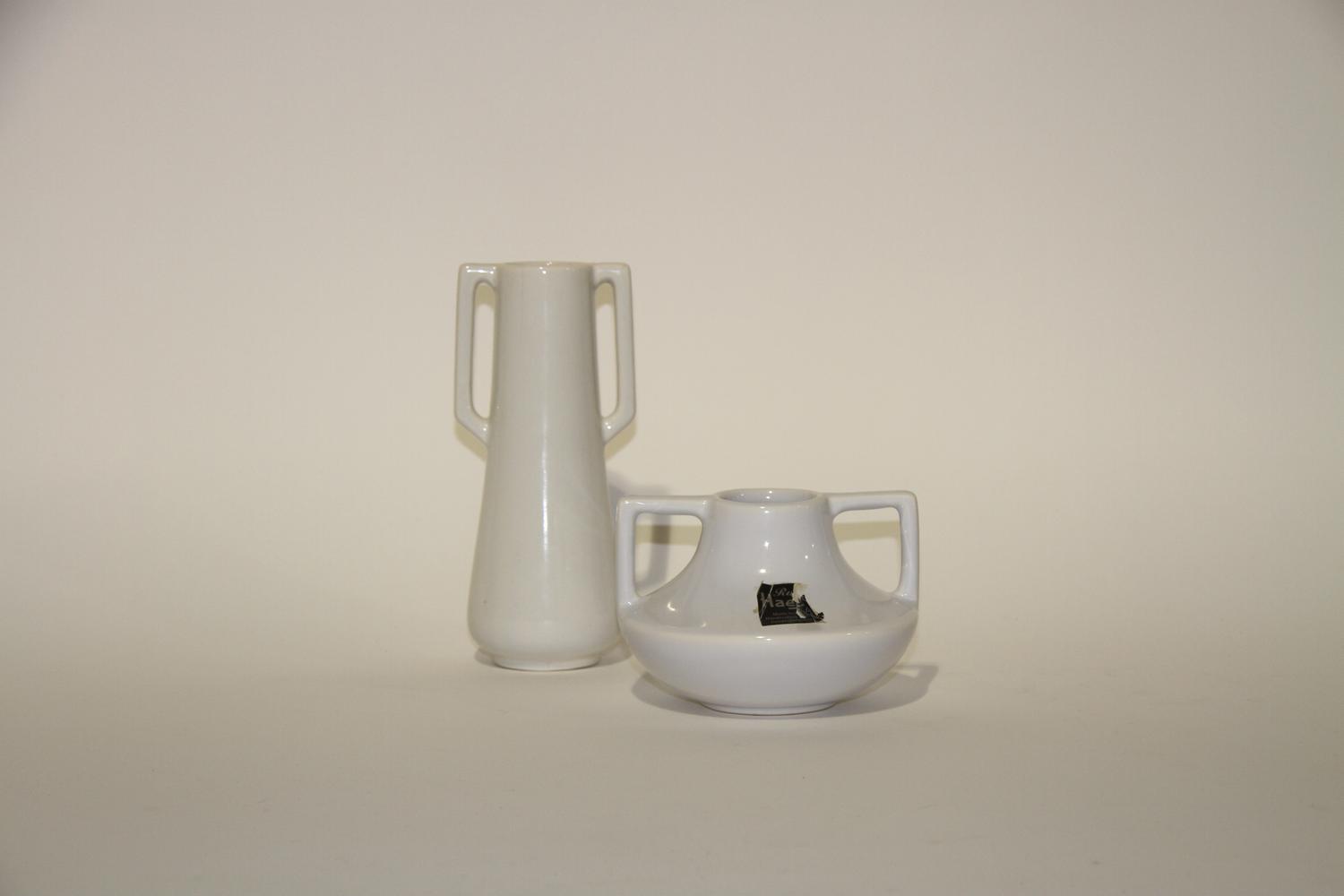 Two Haeger Pottery Vases Height of tallest 8 3/8 inches.