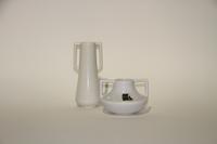 Two Haeger Pottery Vases Height of tallest 8 3/8 inches.