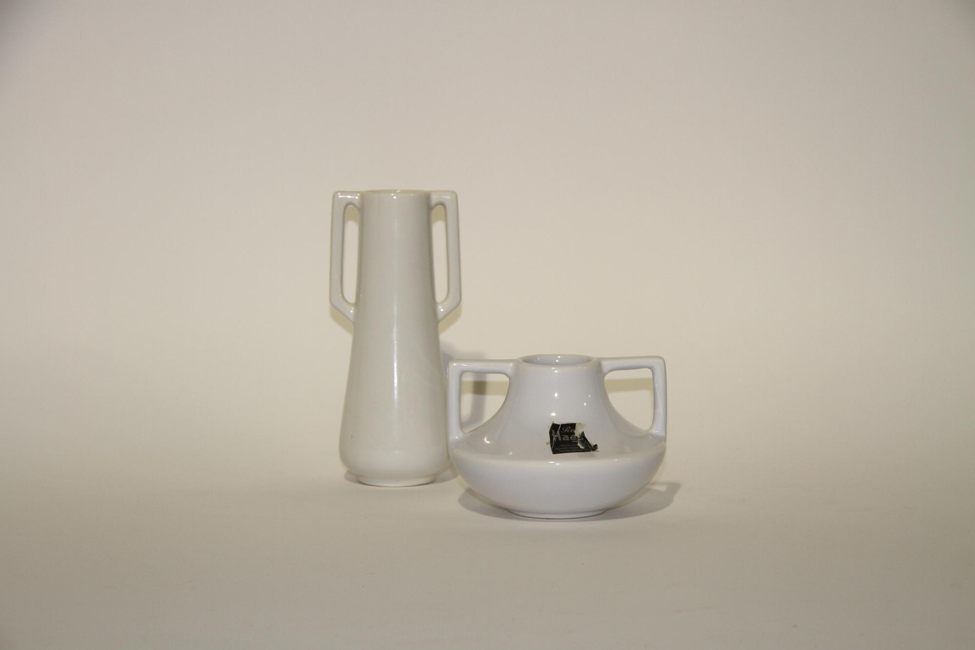 Two Haeger Pottery Vases Height of tallest 8 3/8 inches.