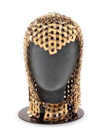 Paco Rabanne Brass Square Chainmail Hood, 1960-70s
