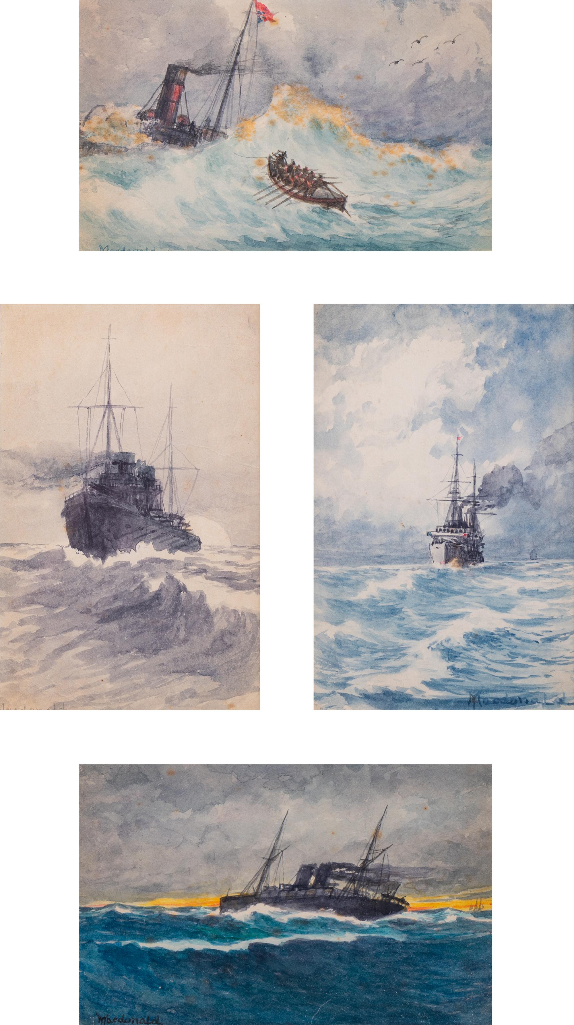 A Collection of Miniature American Nautical Watercolors — 20TH CENTURY