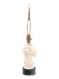 An Italian Carved Alabaster Lamp