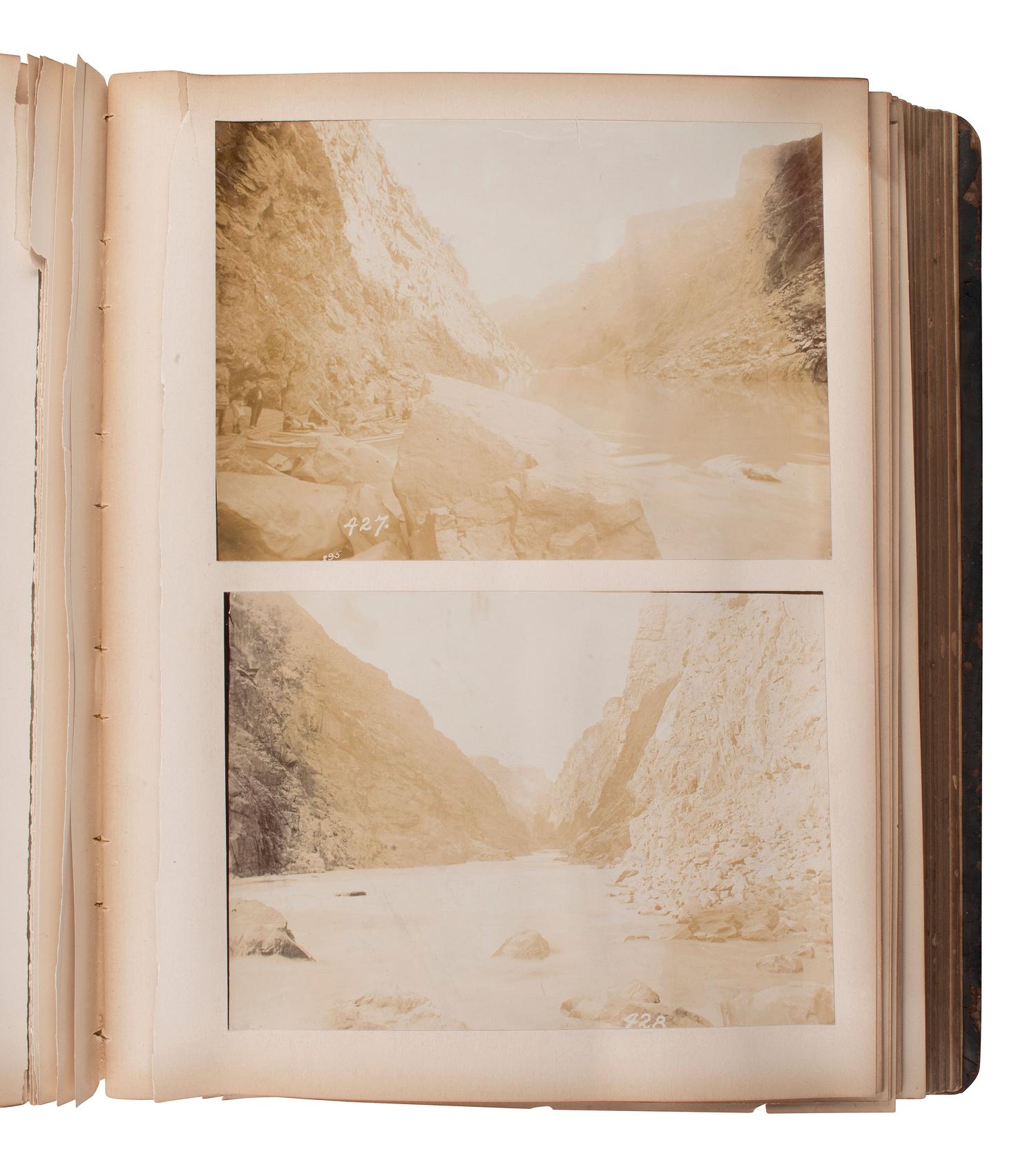 [EARLY PHOTOGRAPHY - WESTERN AMERICANA]. Album containing photographs documenting Robert B. Stanton's Survey of the Colorado River, 1889.