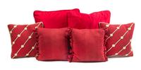 A Group of Six Decorative Pillows First: 16 x 16 inches.