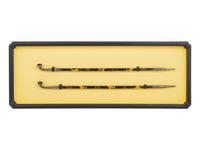 Two Japanese Silver and Lacquered Wood Pipes