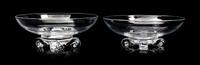 A Pair of Steuben Footed Bowls Diameter 7 3/4 inches.