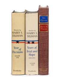 TRUMAN, Harry S. (1884-1972). A group of signed books, letters, and a photograph, comprising: