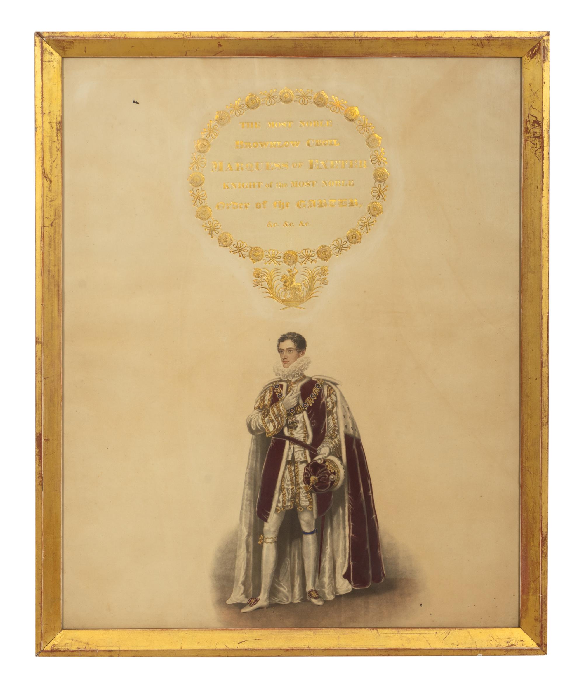 A Pair of Framed George IV Coronation Book Plates