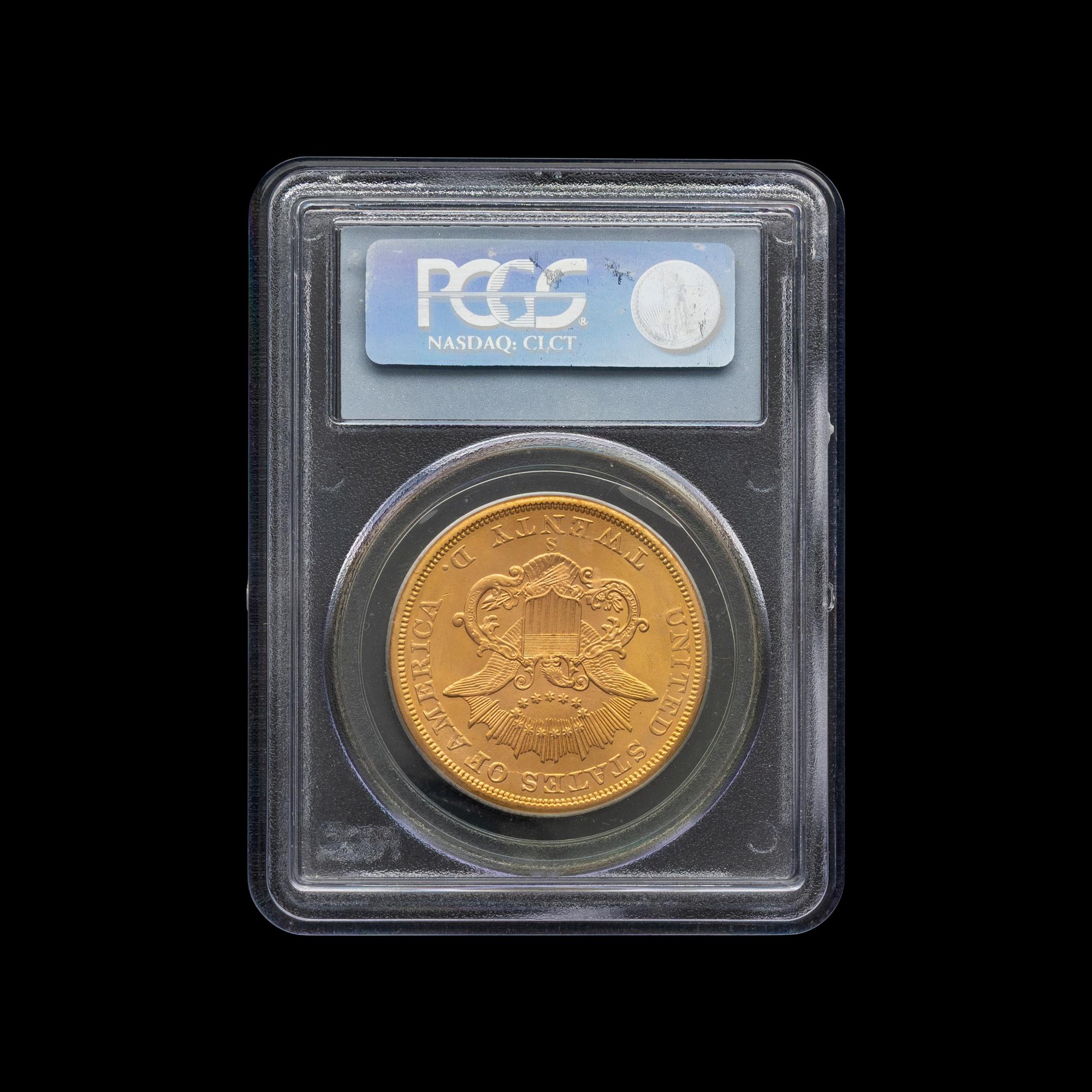 An 1865-S Liberty Head $20 Gold Coin [PCGS MS65]