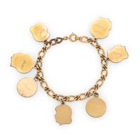 YELLOW GOLD BRACELET AND GOLD-FILLED CHARMS