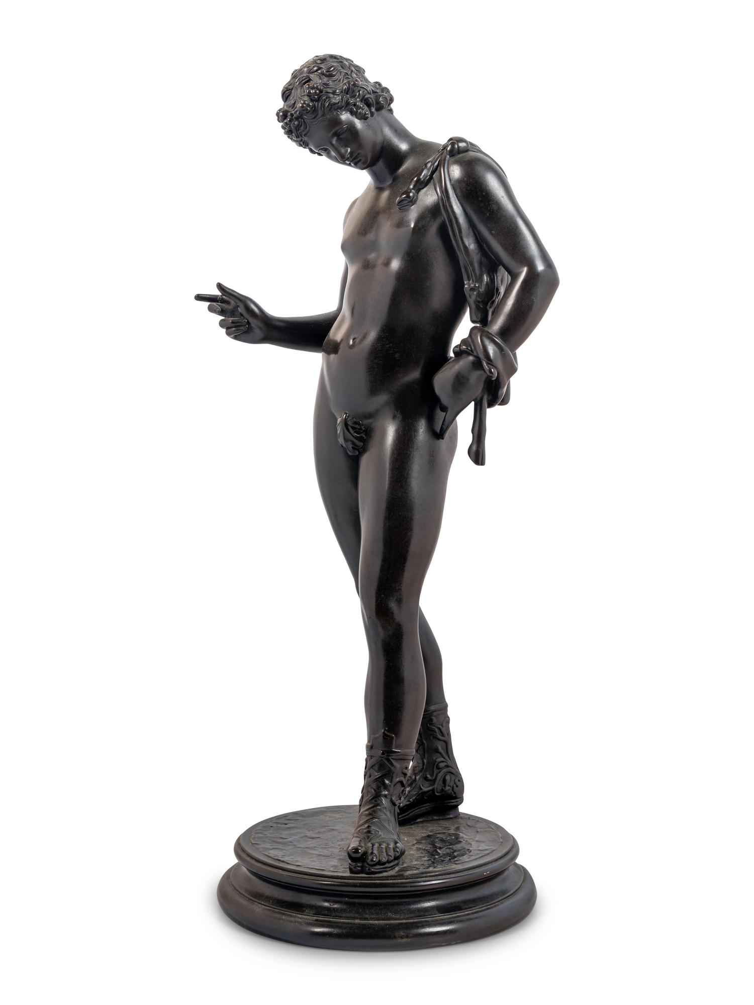 A Continental Bronzed Composition Figure of Narcissus
