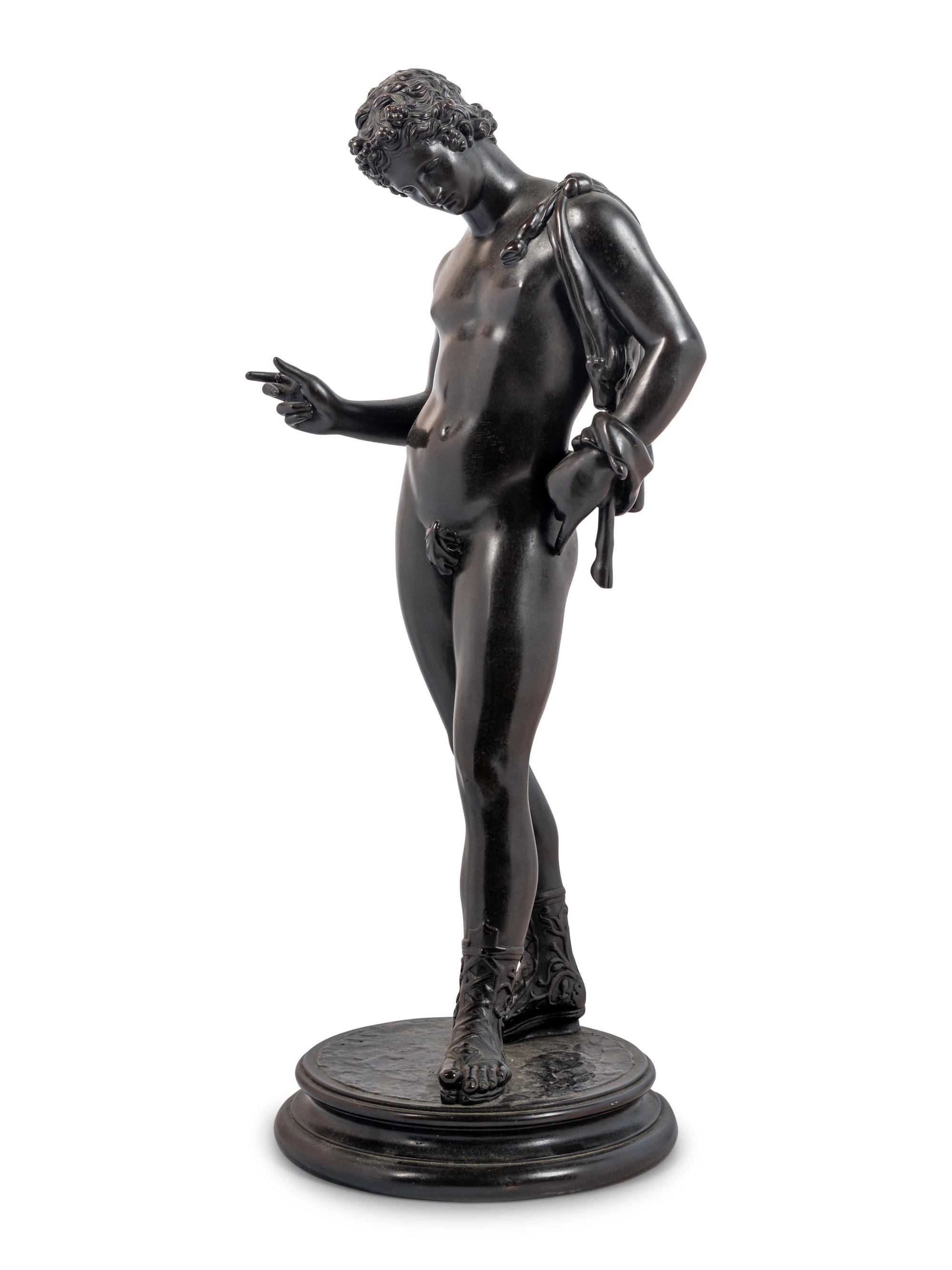 A Continental Bronzed Composition Figure of Narcissus