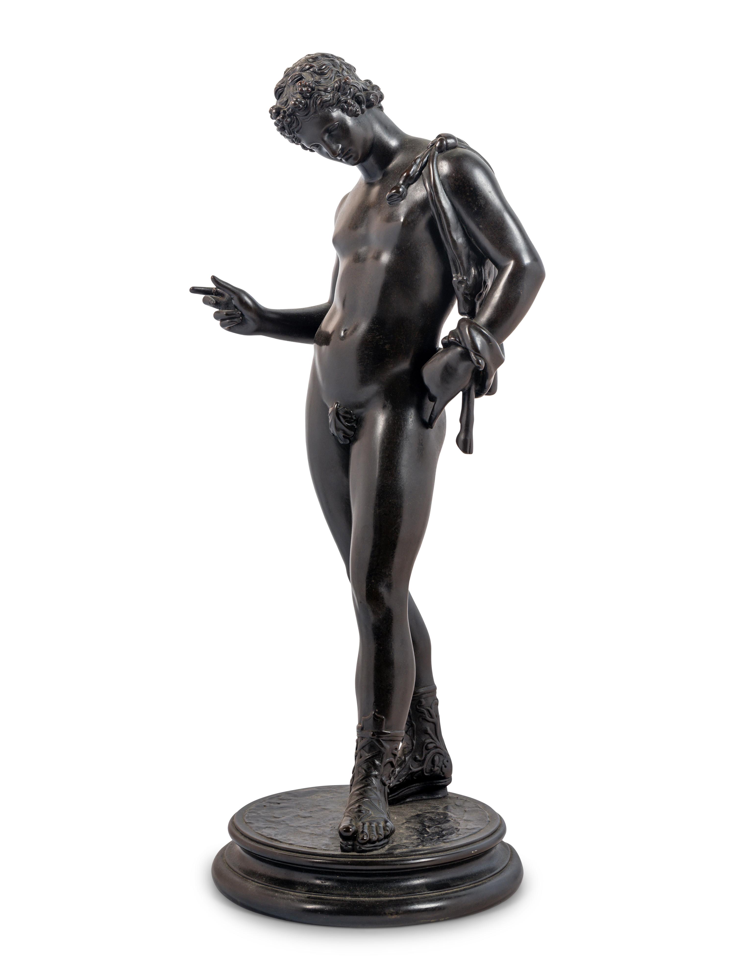 A Continental Bronzed Composition Figure of Narcissus