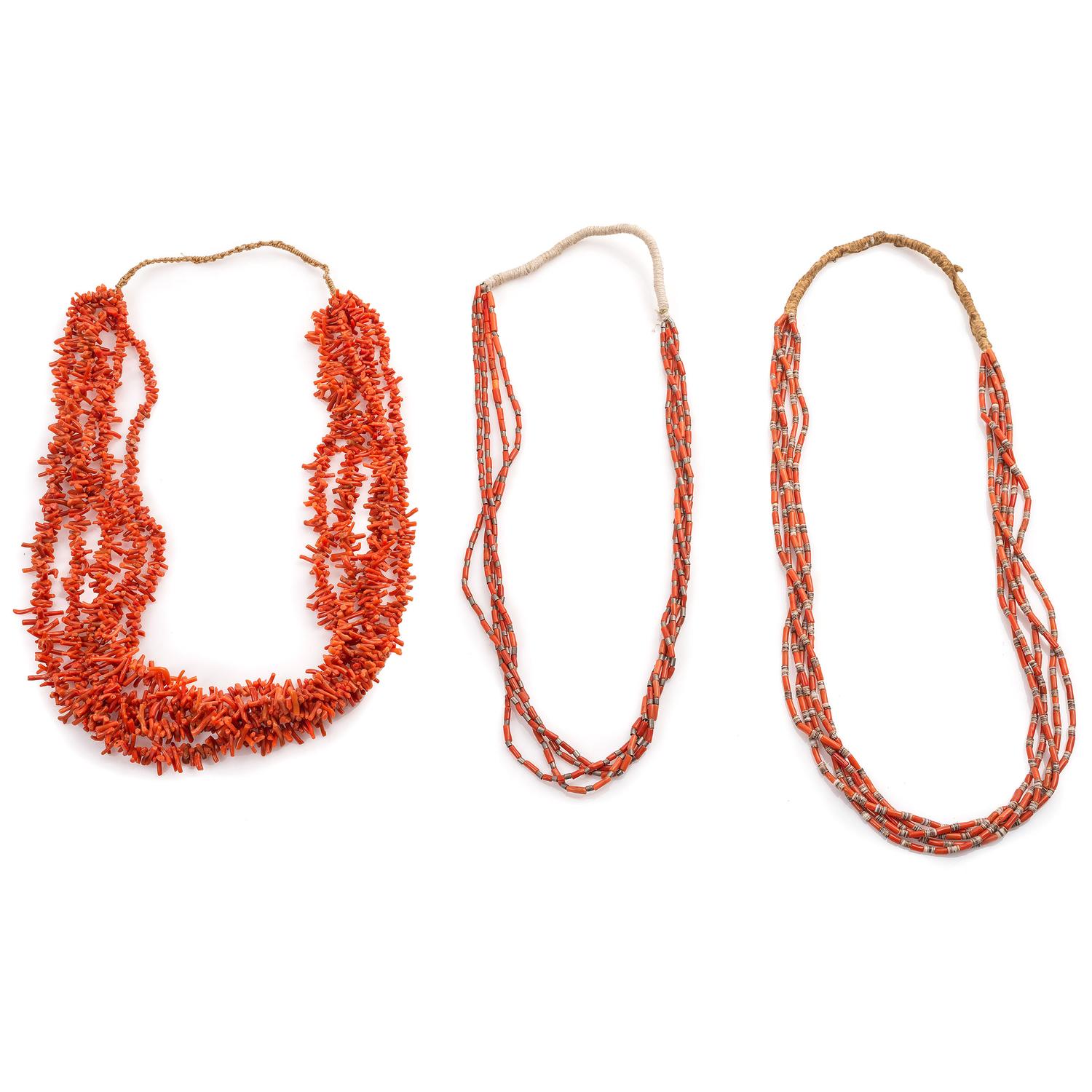 Pueblo Multi-Strand Coral Necklaces