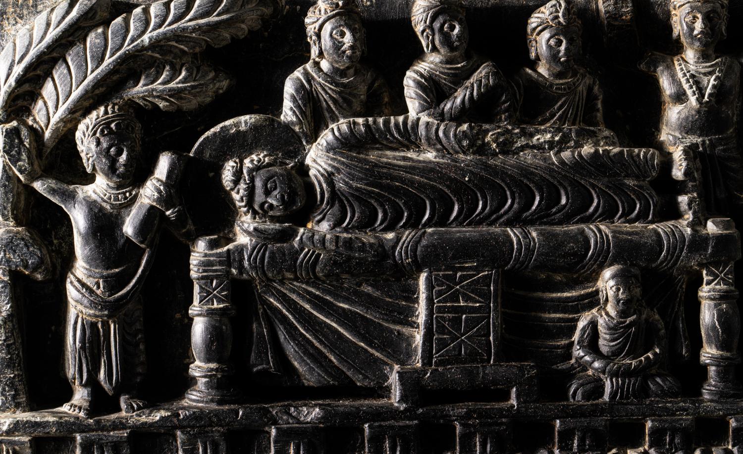 A Gandharan Grey Schist Relief Panel