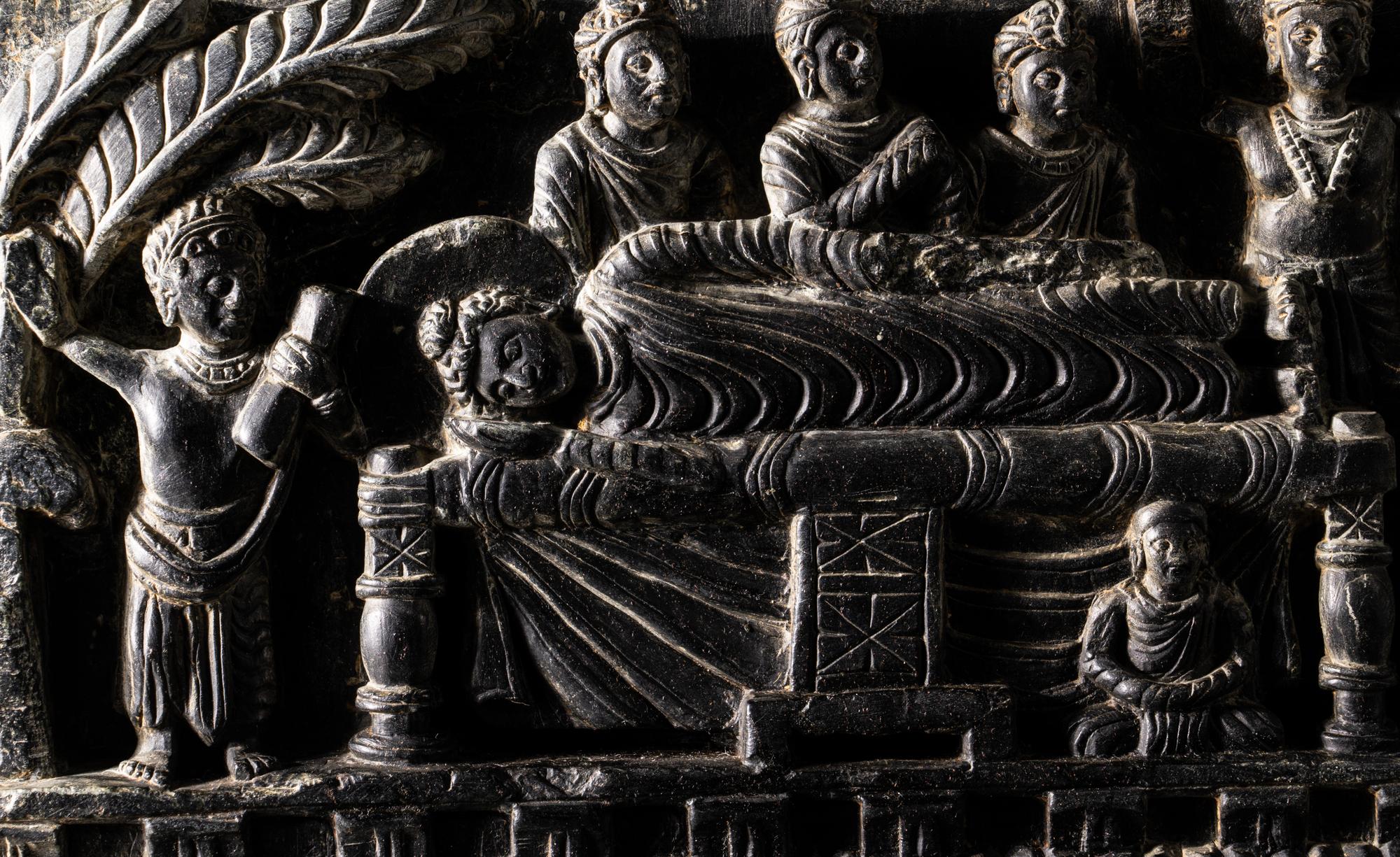 A Gandharan Grey Schist Relief Panel
