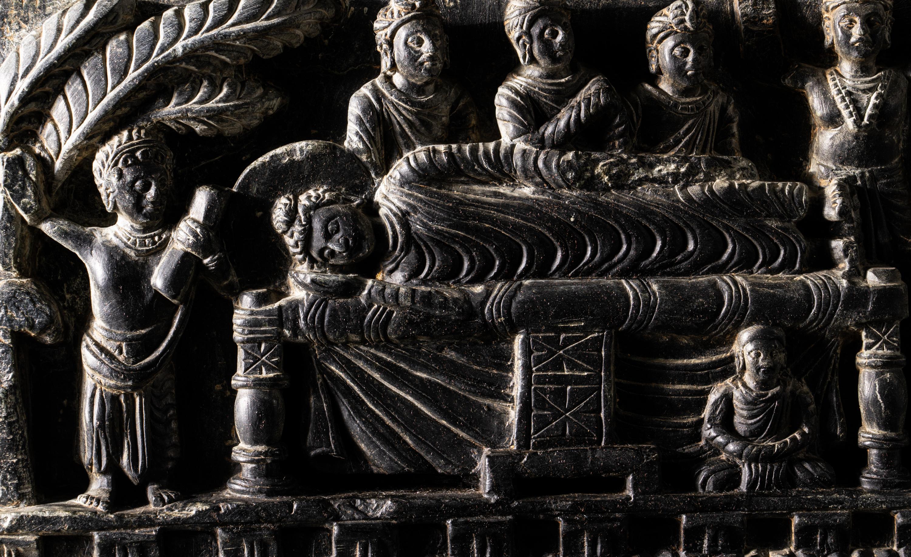A Gandharan Grey Schist Relief Panel