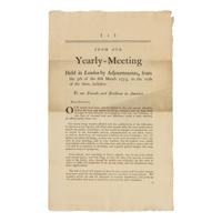 [Quakers] Docwra, Joseph. From Our Yearly-Meeting, Held in London by Adjournments, from the 5th of the 6th Month 1775, to the 10th of the Same