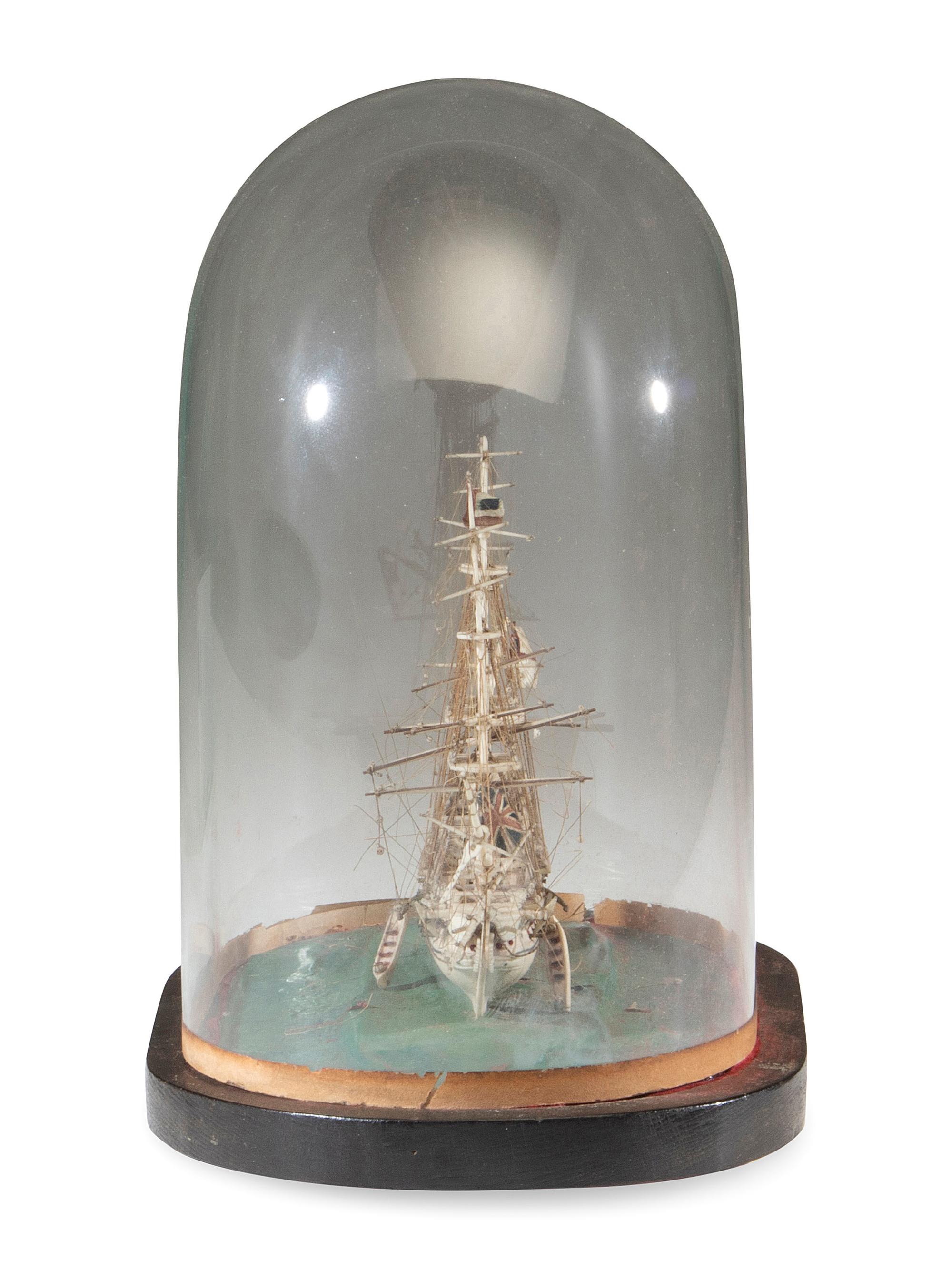 A French Prisoner of War Bone Model of a British Warship