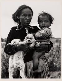 Laura Gilpin (American, 1891-1979) — Woman, Child and Lambs , 1932; printed later