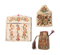 Haudenosaunee Embroidered Hide Pouches and Wall Pockets