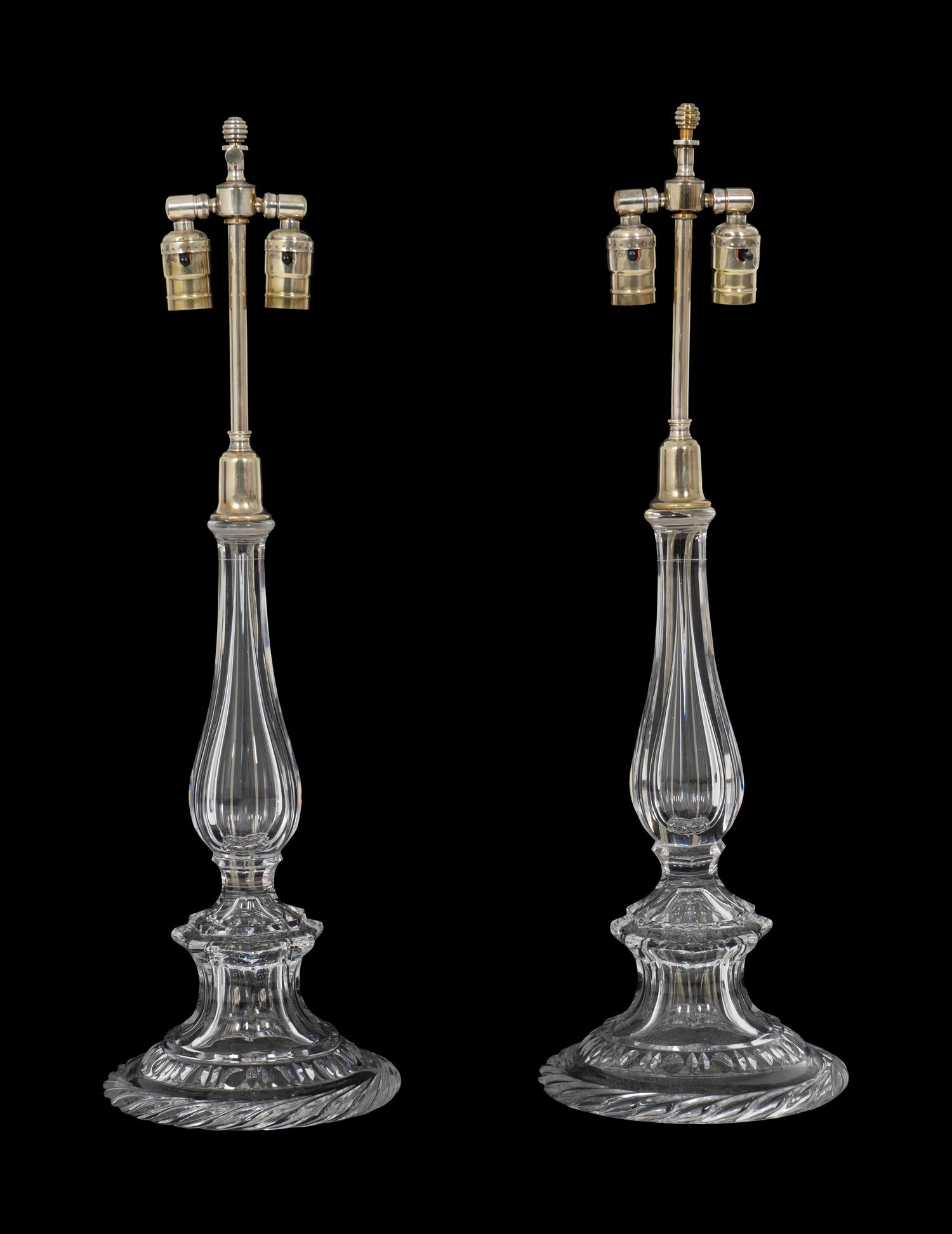 A Pair of Baccarat Blown Glass Table Lamps — 20TH CENTURY