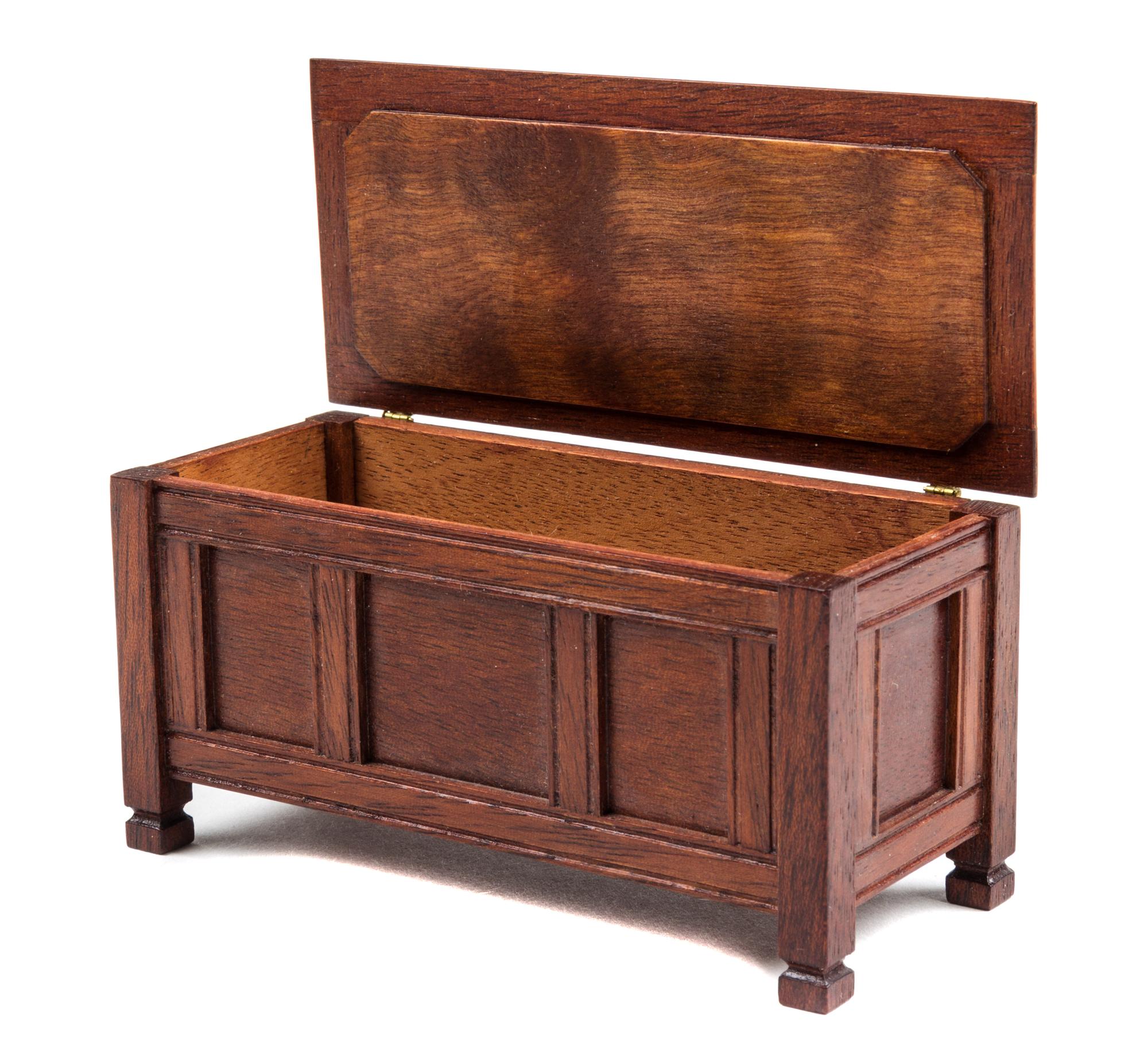 An English Style Blanket Chest Height 1 7/8 x width 4 x depth 1 3/4 inches. — B. Norbury, 1987