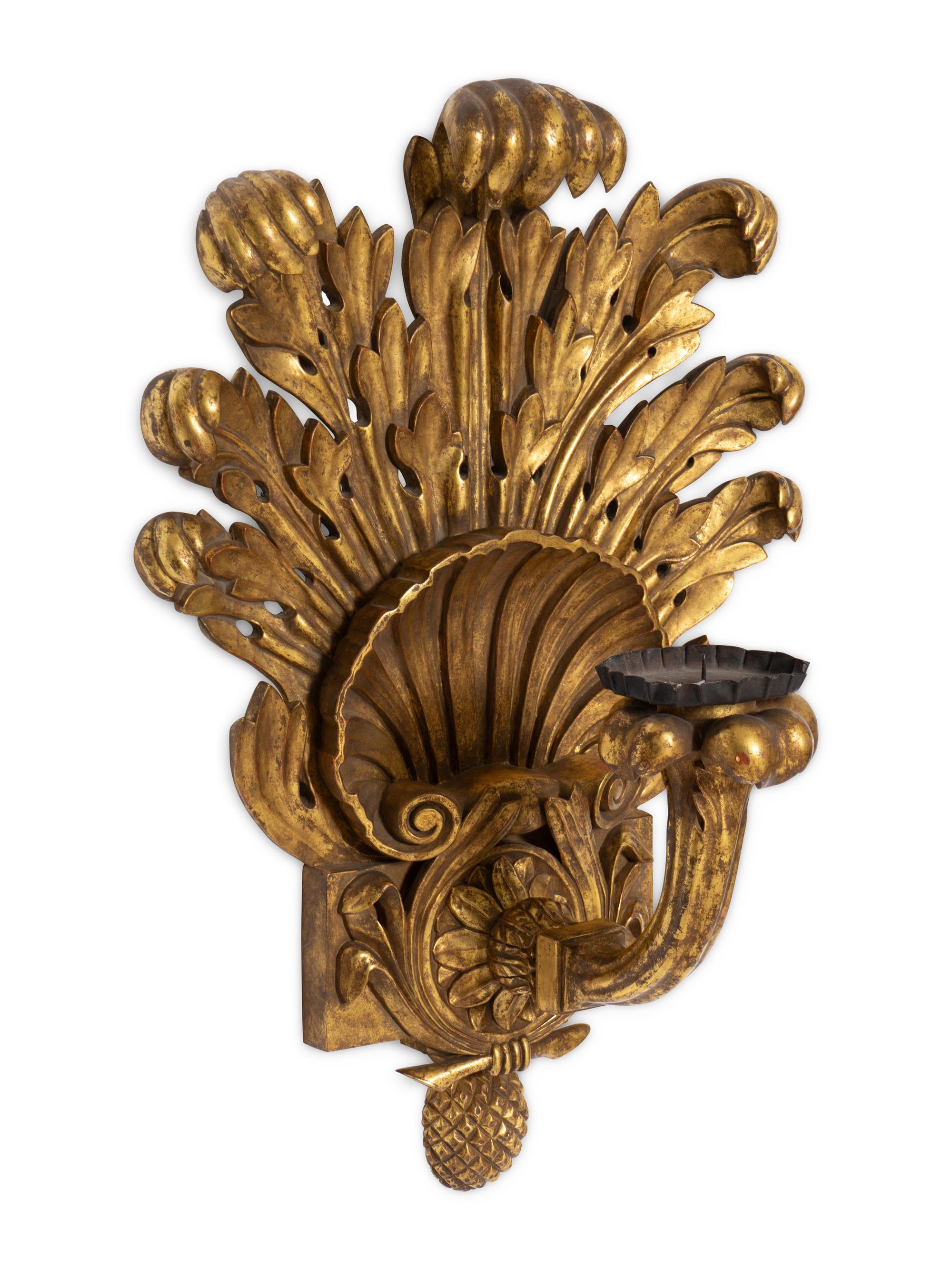 A Large Italian Giltwood Candle Sconce