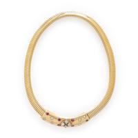 Diamond, Ruby, and Yellow Gold Tubogas Necklace