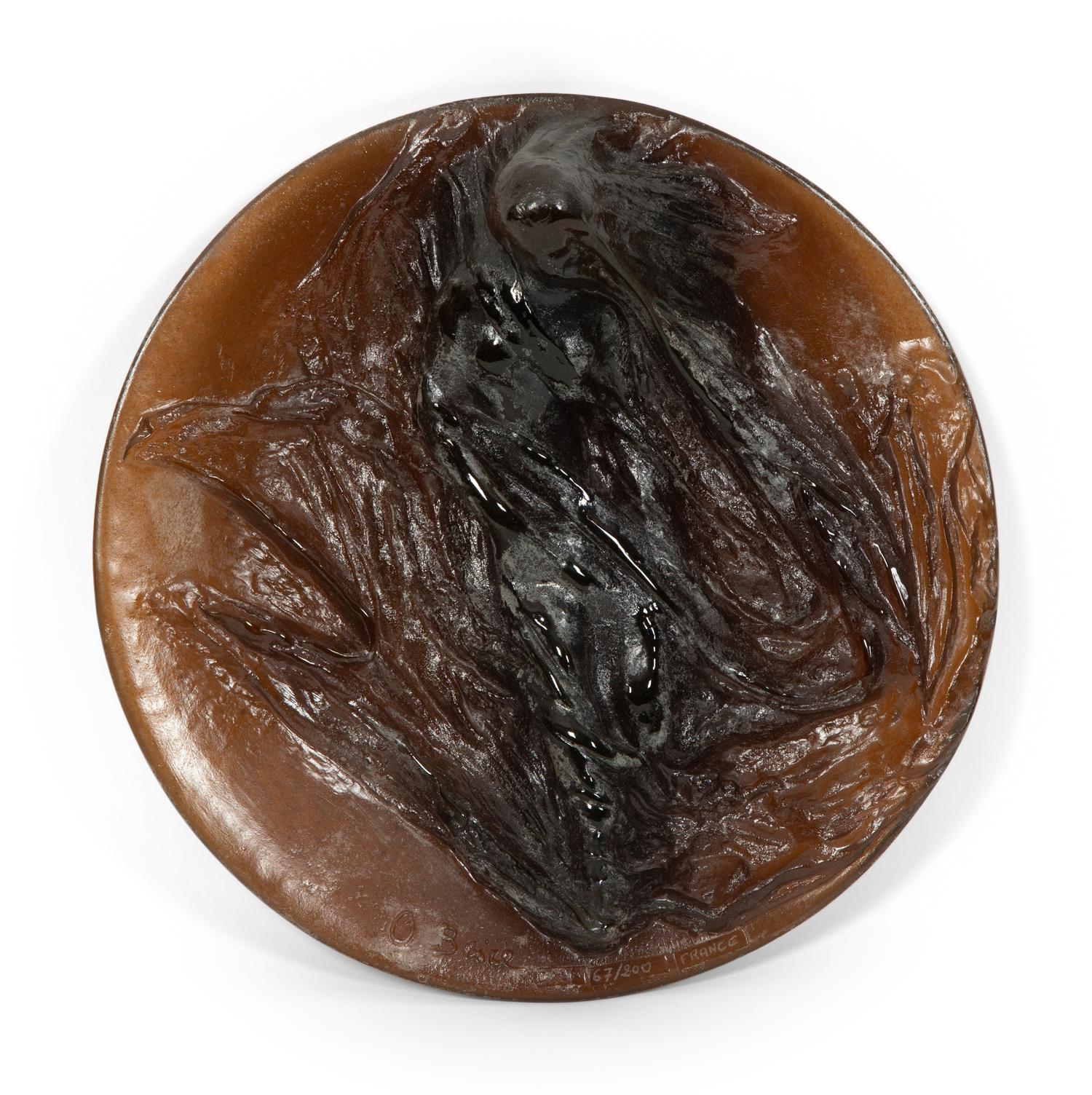 A Daum Pâte de Verre Venus Drapée Plaque