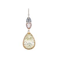 FANCY GREENISH YELLOW DIAMOND AND COLORED DIAMOND PENDANT